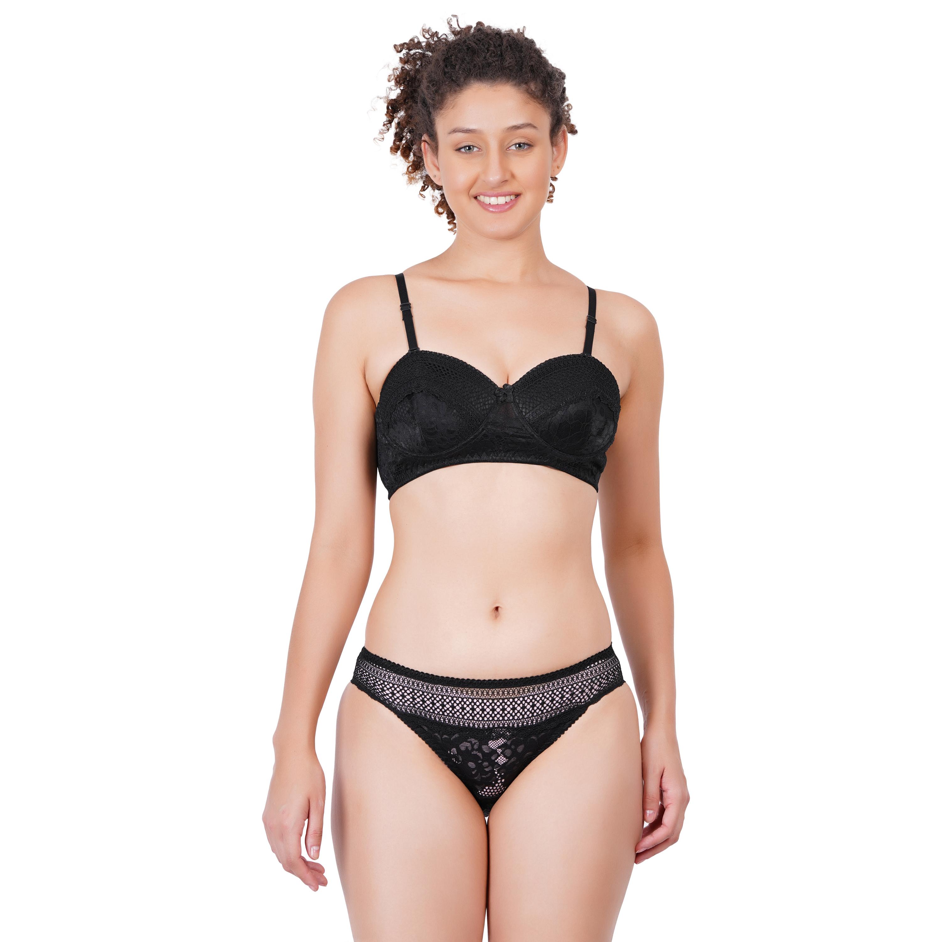 Eleree Padded Regular Non- Wired 3/4th Coverage Strapless Bra ES-201 - BLACK