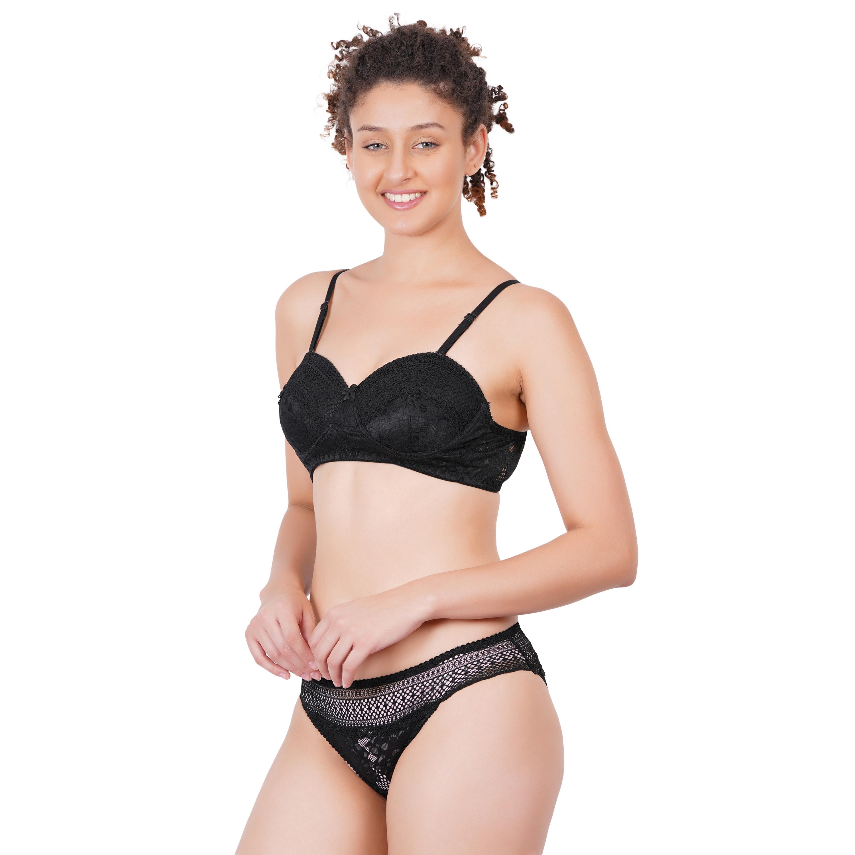 Eleree Padded Regular Non- Wired 3/4th Coverage Strapless Bra ES-201 - BLACK