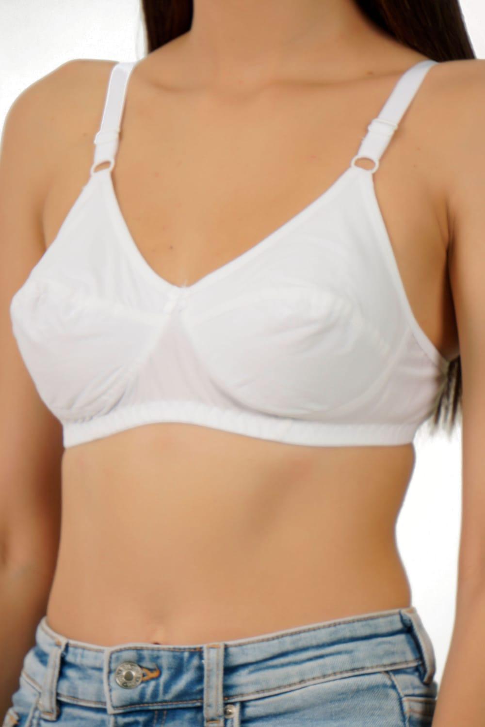 Women’s Wire‑Free Cotton Bra ELR-09 C-CUP - WHITE