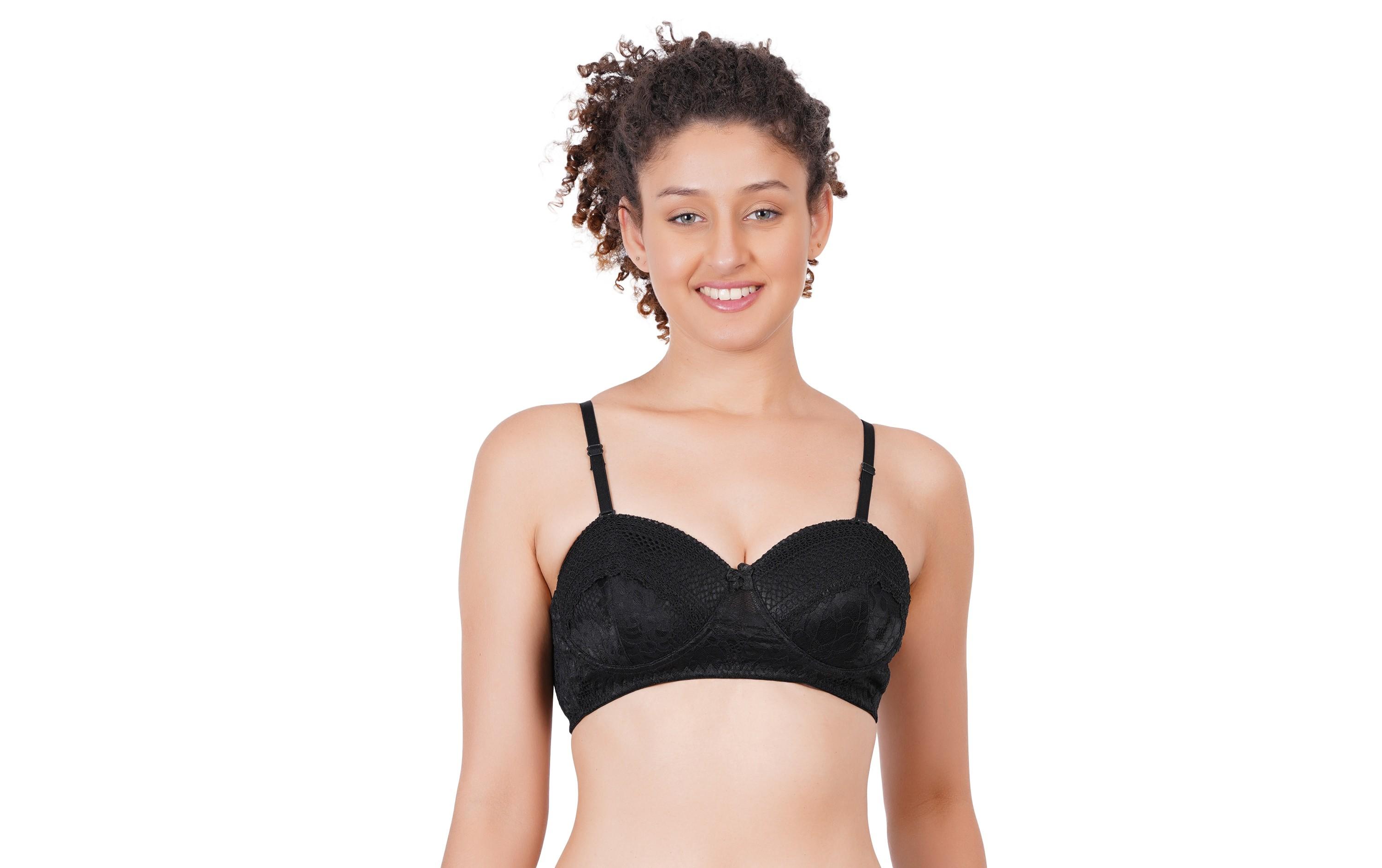 Elegant padded lace lingerie bra ES-201 - BLACK