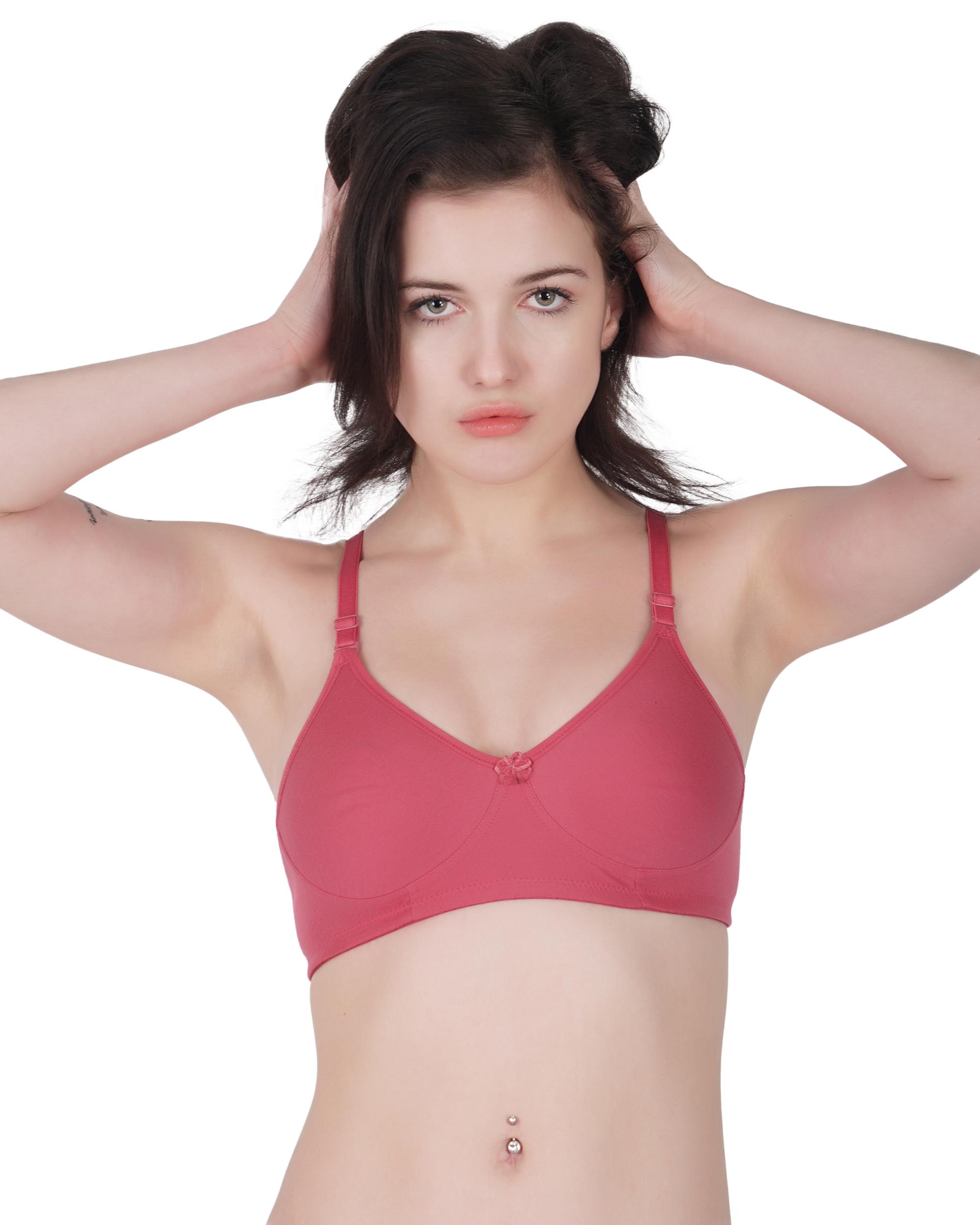 Women’s Non‑Padded Wire‑Free Everyday Bra TS-01 B-CUP - Dusty Rose