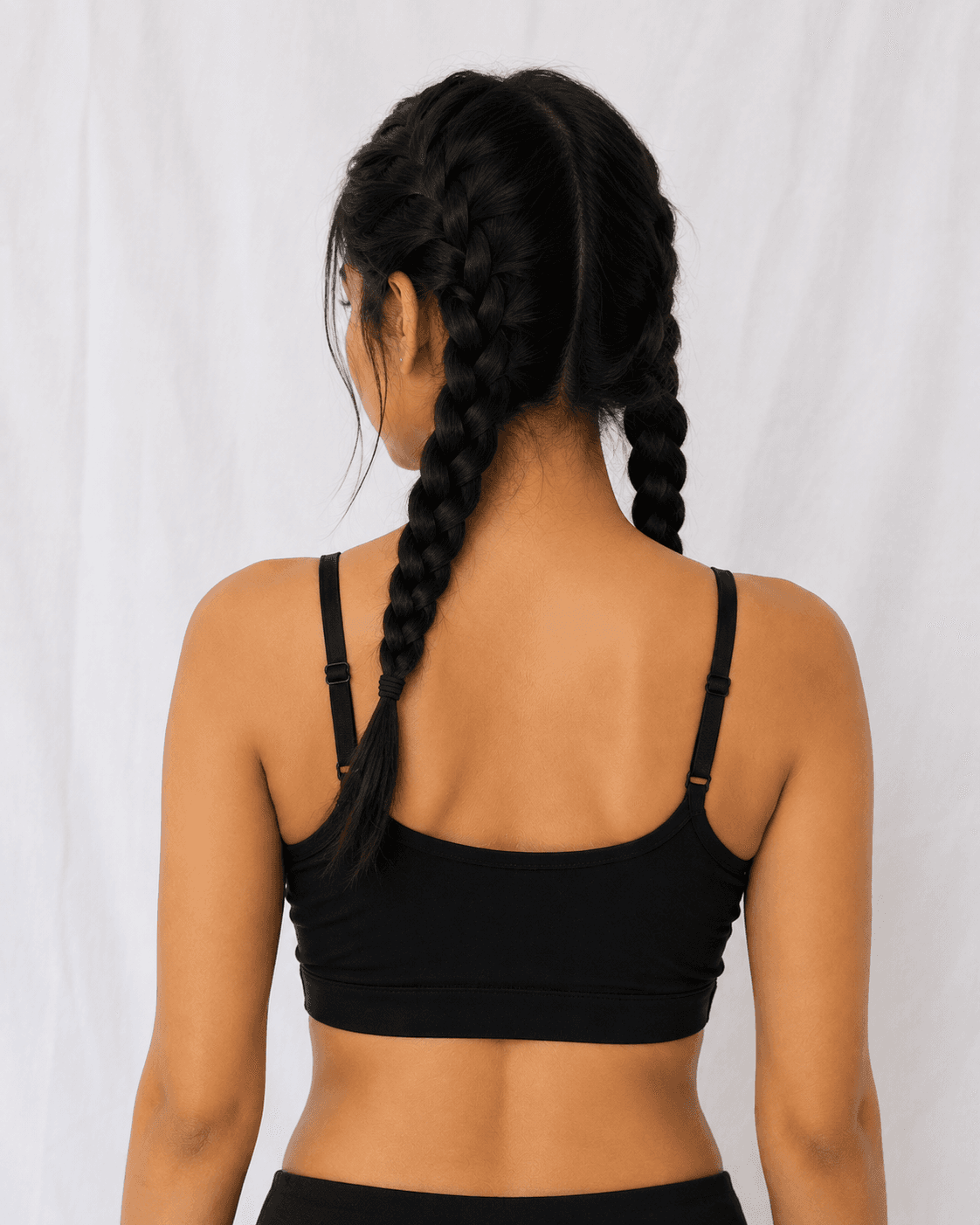 Eleree Girls Double Layered Non Wired Full Coverage Slip-on Beginner Bra - BLACK