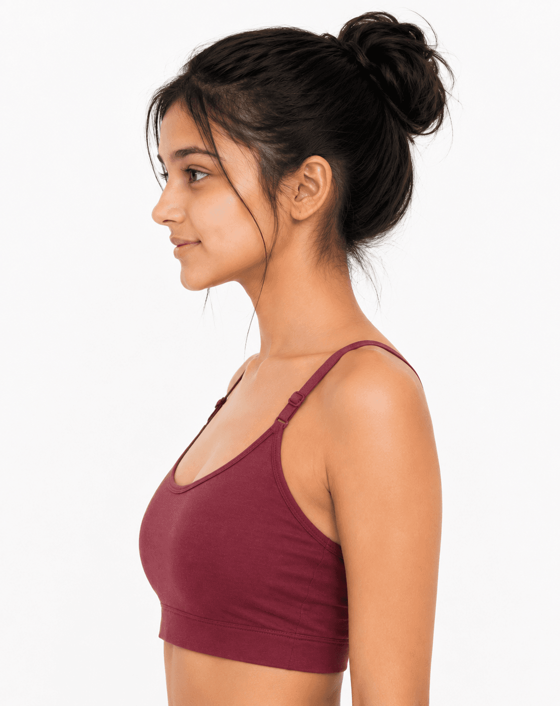 Eleree Girls Double Layered Non Wired Full Coverage Slip-on Beginner Bra - DARK ROSE