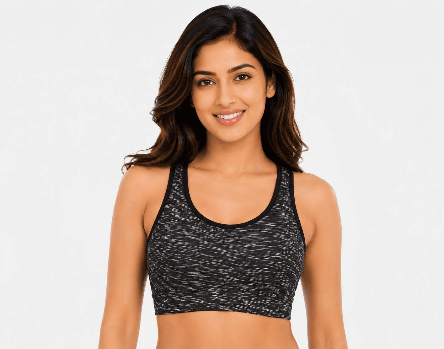 Padded Active Bra ES -225 - Black Melange - Image 1